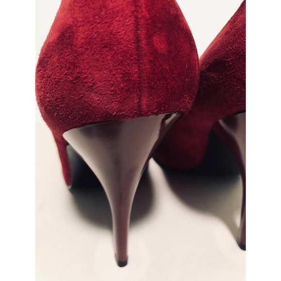 GUESS Burgundy Genuine Leather Suede Sz. 8 - Picture 7 of 8